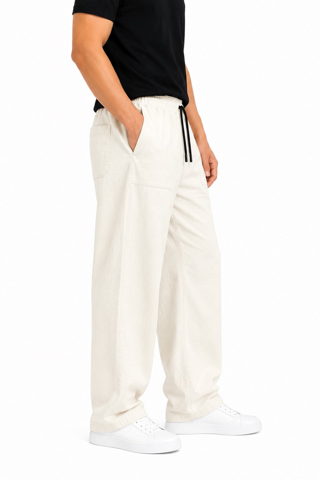 Cream Relaxed Fit Trouser
